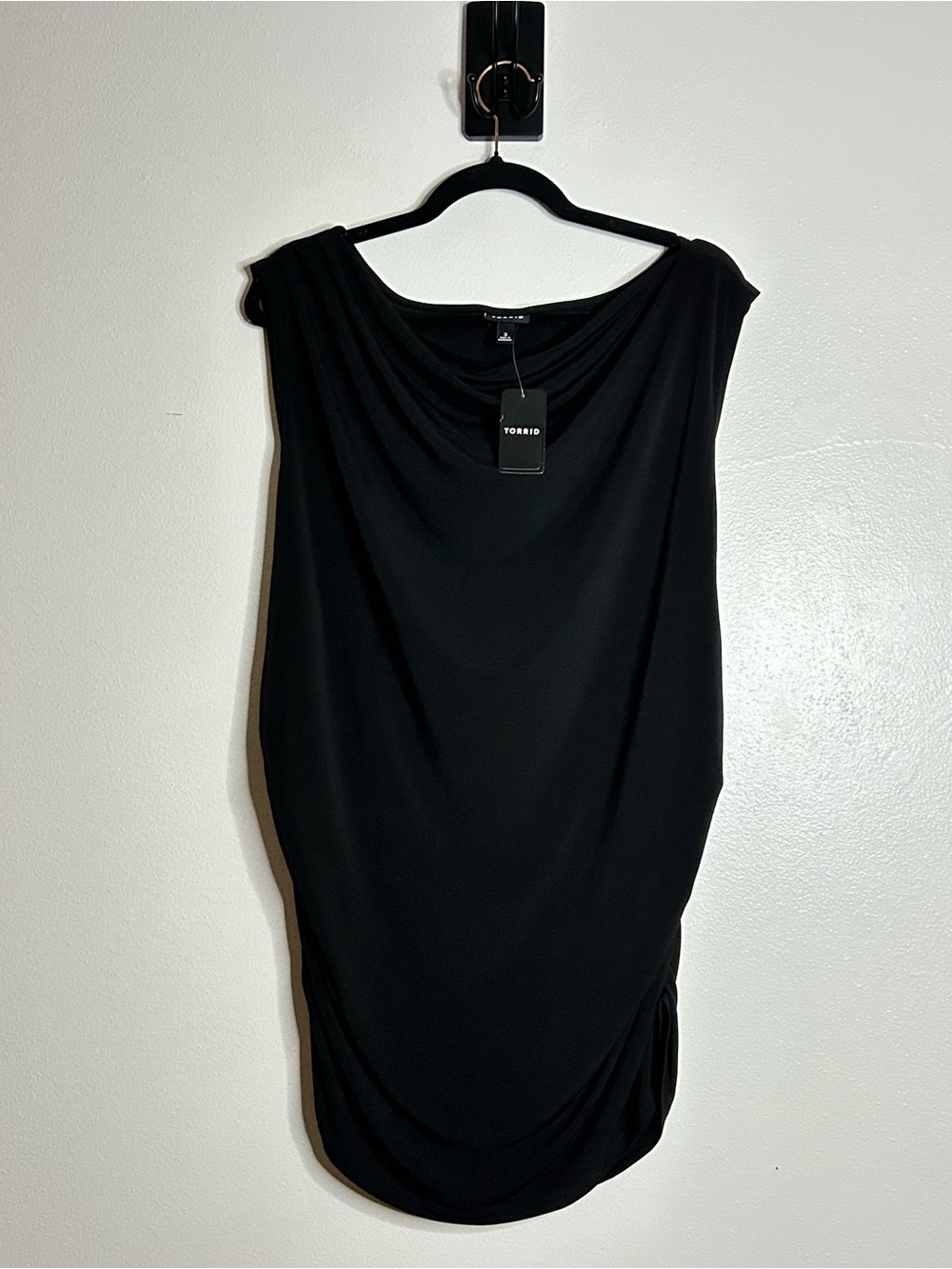NWT Torrid Black ITY High Neck Draped Cowl Sleeveless Tank Top Plus Size 3X 3